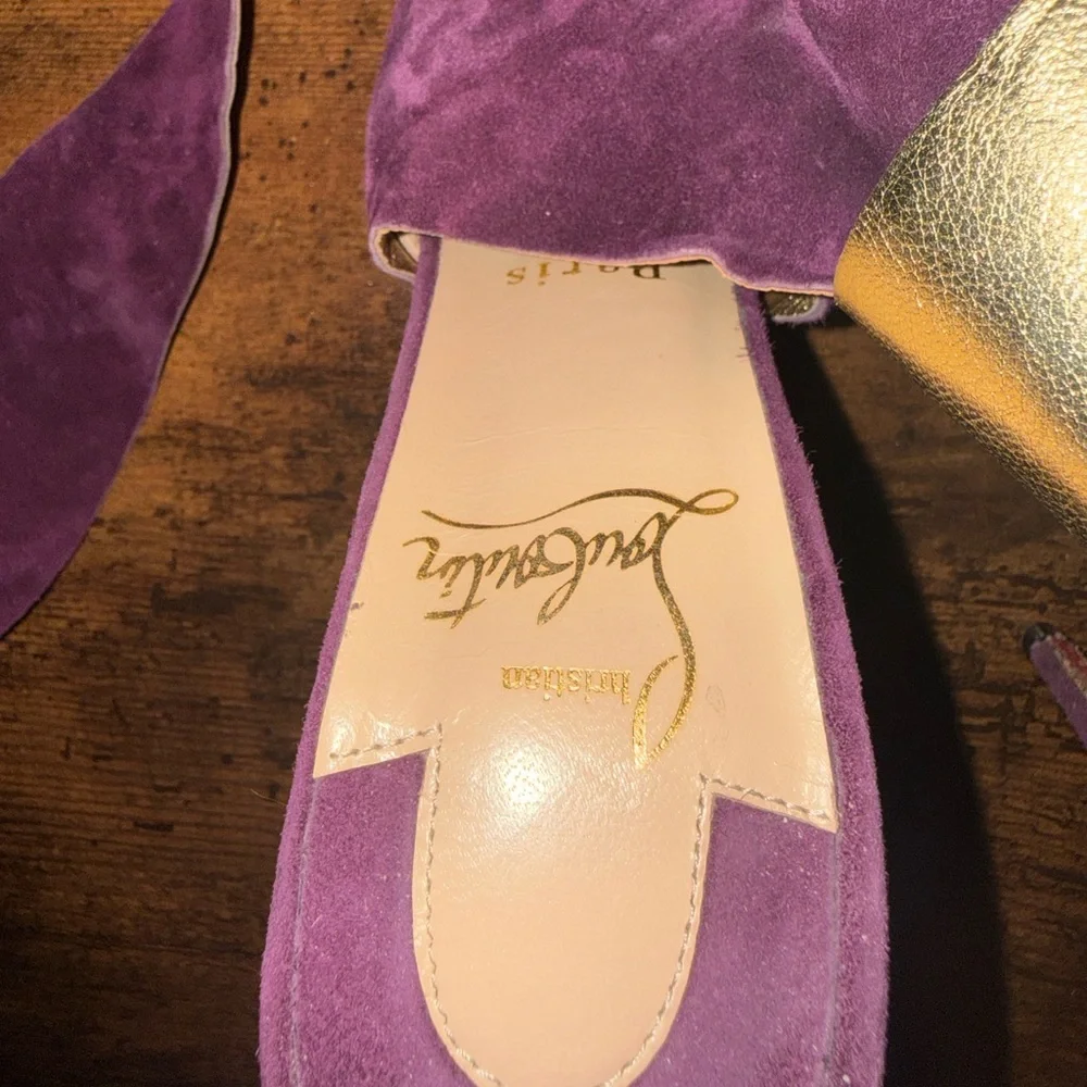 Christian Louboutin Purple Plum Suede Heels Pointed Toe Size 36 - Picture 6 of 8